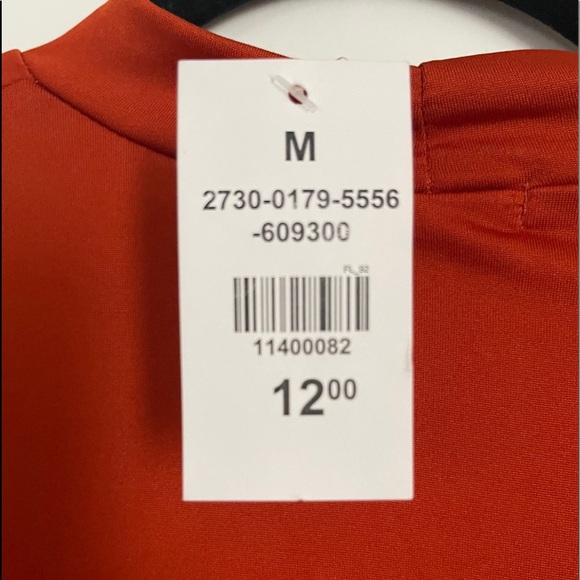 Burnt Orange, Key-hole, high neck, long sleeve, ruched, drawstring Bodycon dress - Picture 3 of 3